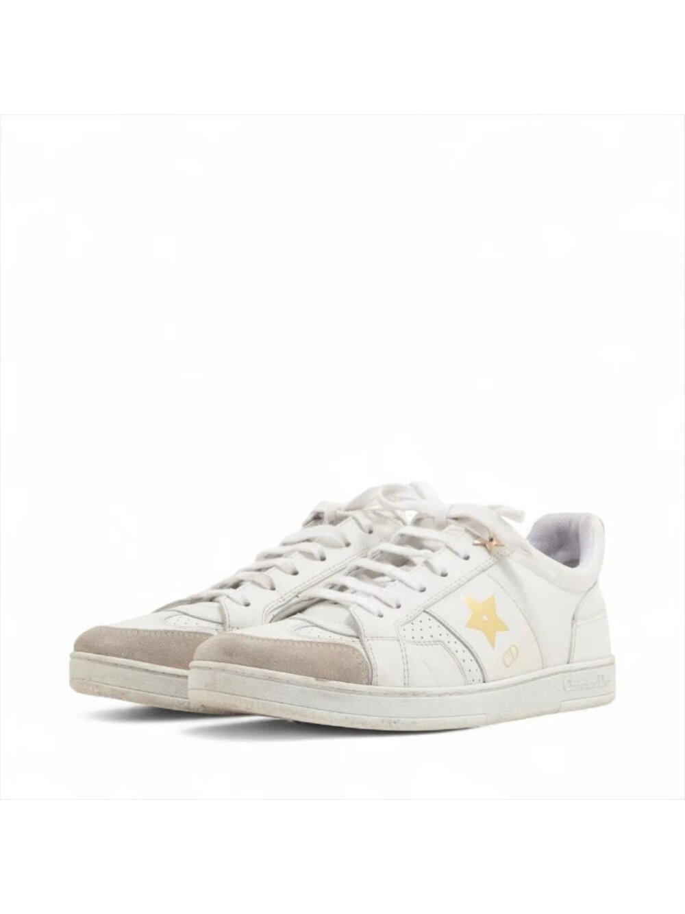 Dior Star CD Logo Leather Low Top Sneakers Lace-up Shoes